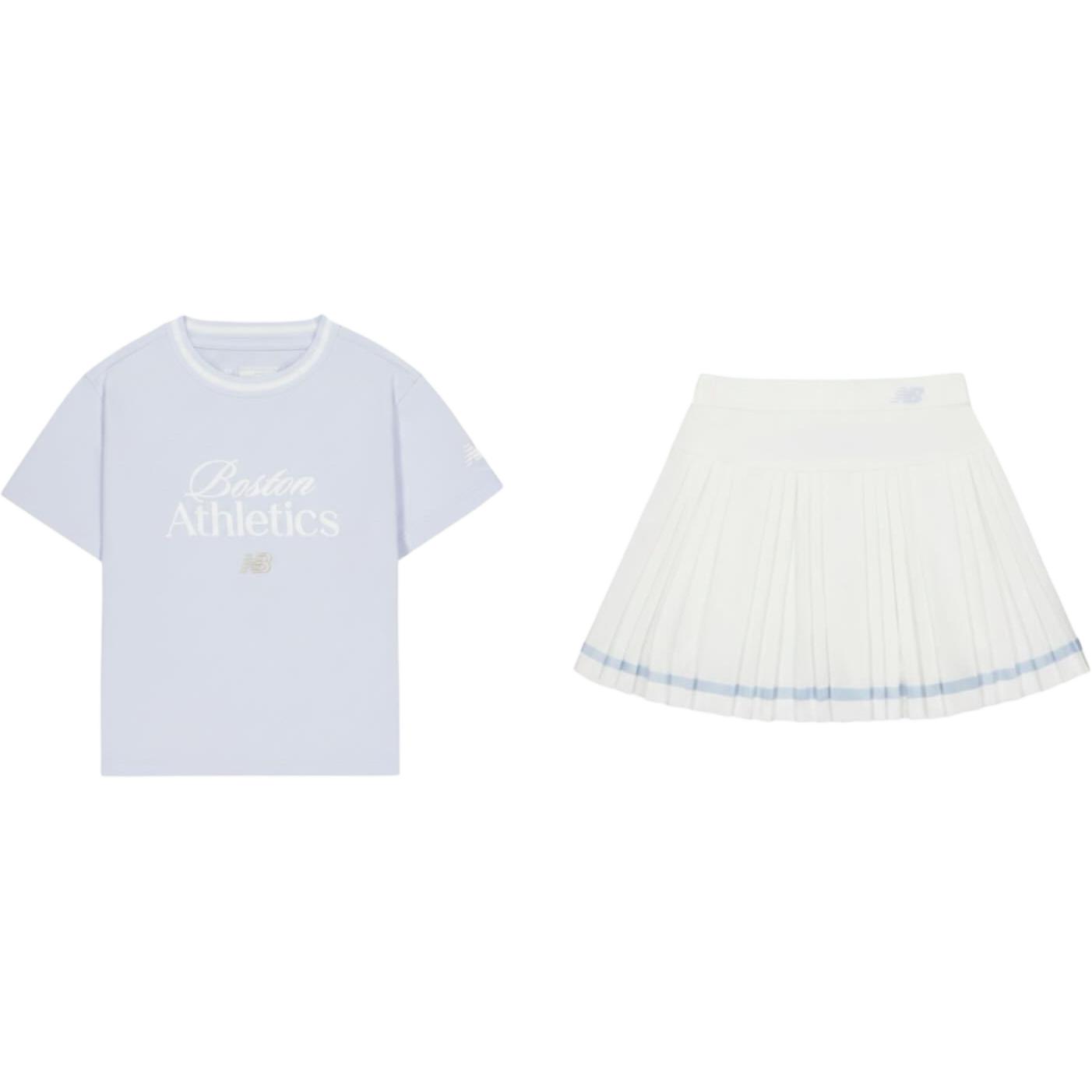 New Balance Kids Two Piece Skirt Sets Crew Neck Moderate Stretch 2SG2E152-LBL 110