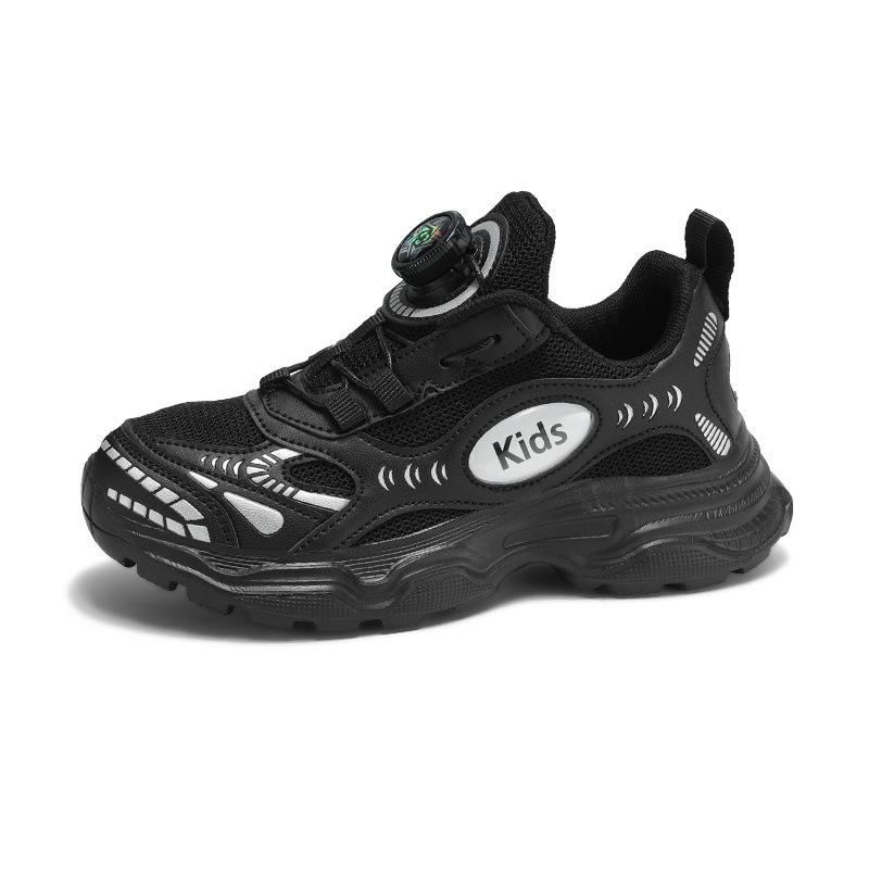 

Детская спортивная обувь 2025 осень новая мальчики вращающаяся пряжка папа модная обувь средние старшие мальчики мальчики нескользящие кроссовки 39