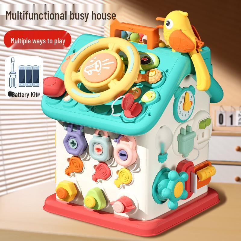 Kids' Six-Sided Activity Center: Early Learning Shape Recognition & Multi-Functional Game Box