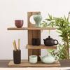 Antique Desktop Storage Shelf Chinese Style Tea Set Rack Retro Desk Shelves  Home Decor