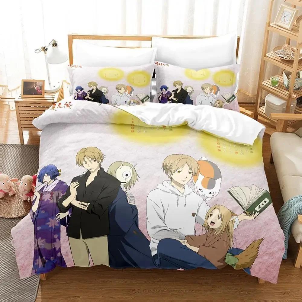 New Natsume's Book of Friends Bedding Set Single Twin Full Queen King Size Bed Set Adult Kid Bedroom Duvet Cover Sets Anime Bed