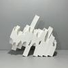 Abstract Ceramic Sculpture Square Pipe Geometrically Irregular Flower Arrangement Decorative Figurines Home Decoration
