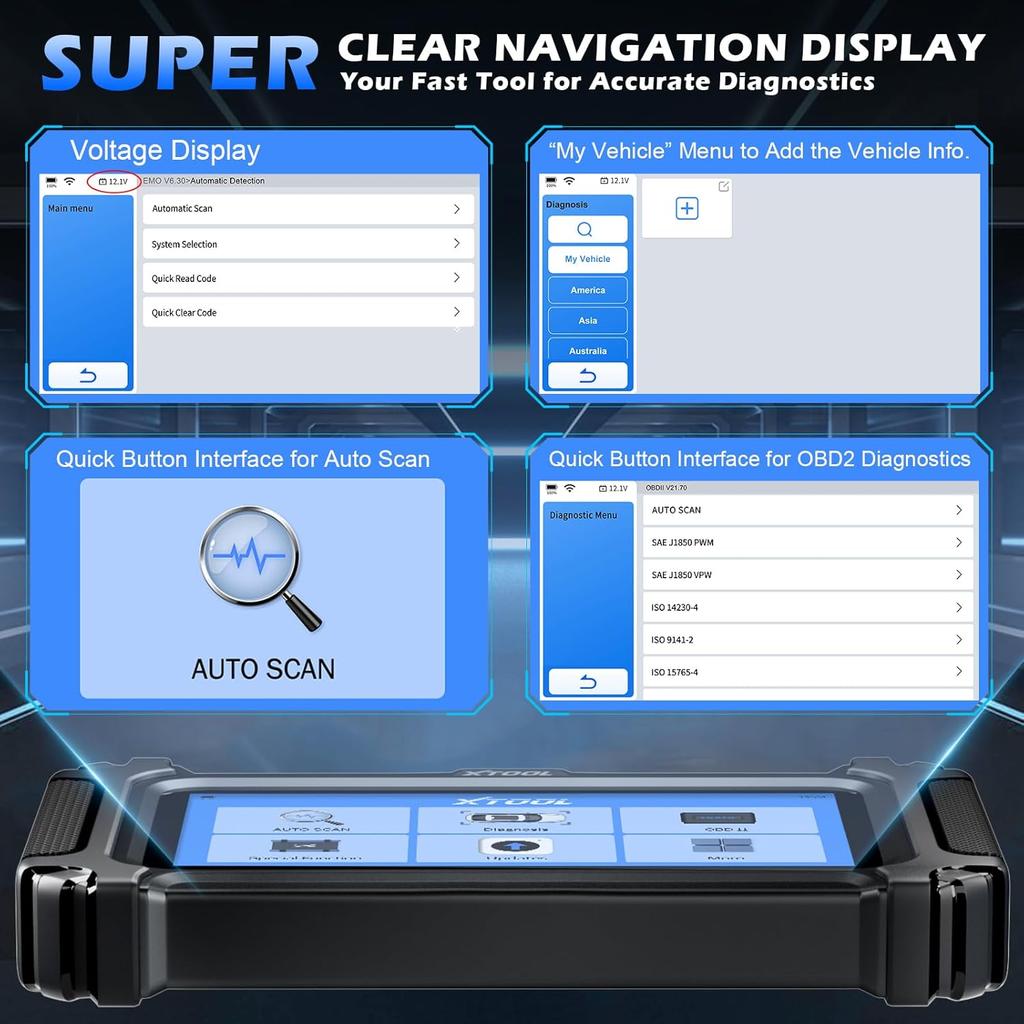 D5 OBD2 Scanner, Car Diagnostic Tool with 10 Resets, EPB, Throttle Relearn, ABS Bleed, Check Engine Light Reader, Free Update