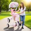 Baby Tricycle with   Parents Push Handle Music Light Folding Canopy Toddler Kids Trike for 18 Month to 5 Years Boys Girls