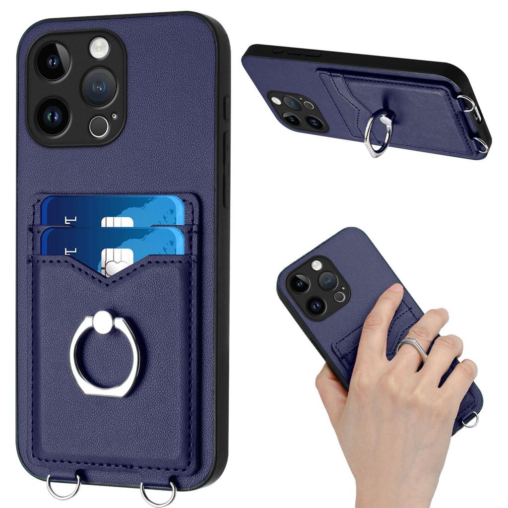 Card Holder Slots Ring Bracket Cover Phone Case For iPhone 12 12Pro 12ProMax 12Mini 11ProMax 11Pro XSMax XR XS 8Plus 7Plus SE 13Pro 14Pro 15Pro 16Pro