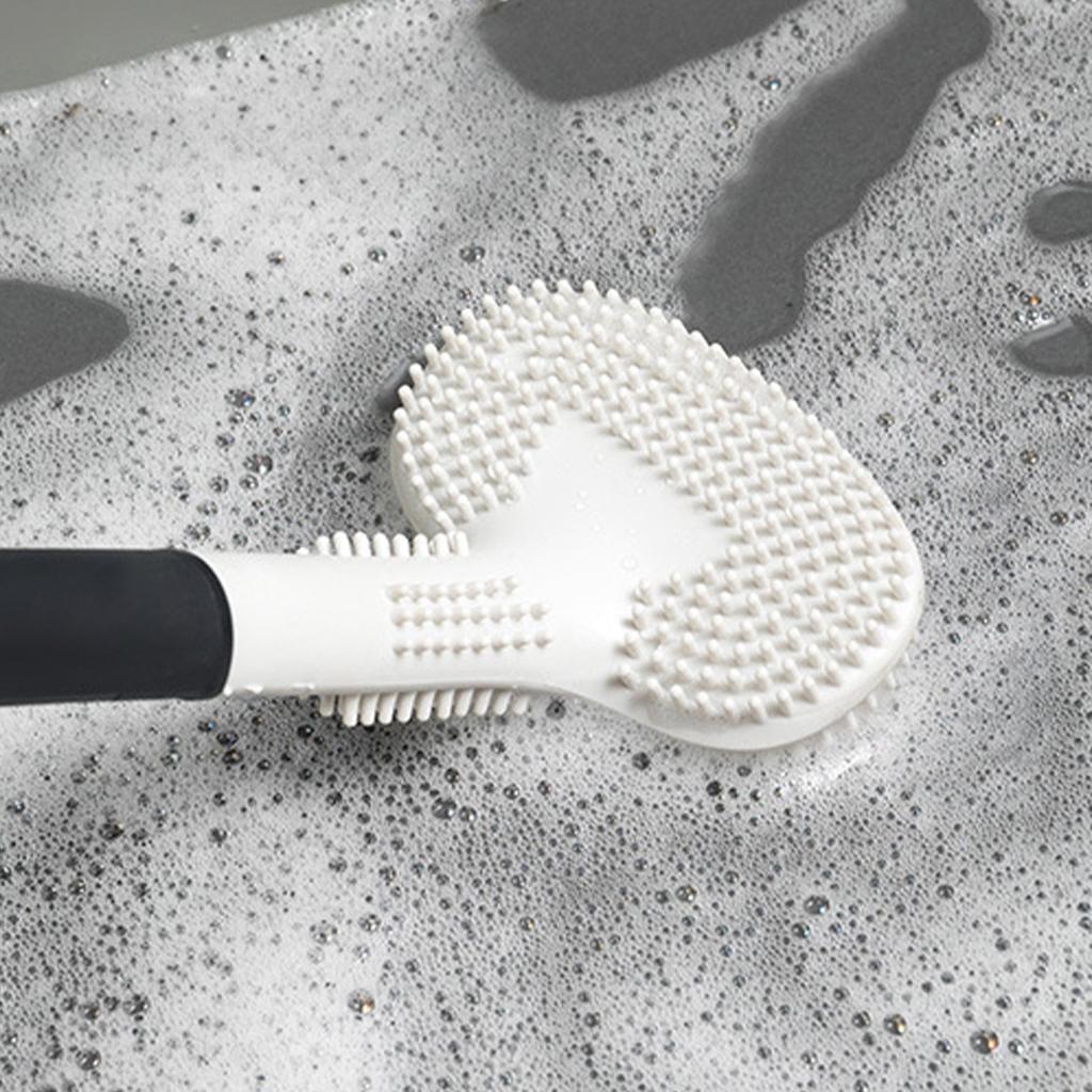 Silicone Toilet Brush Cleaning Hanging Long Handle Wall Mounted Toilet Brush for Washroom