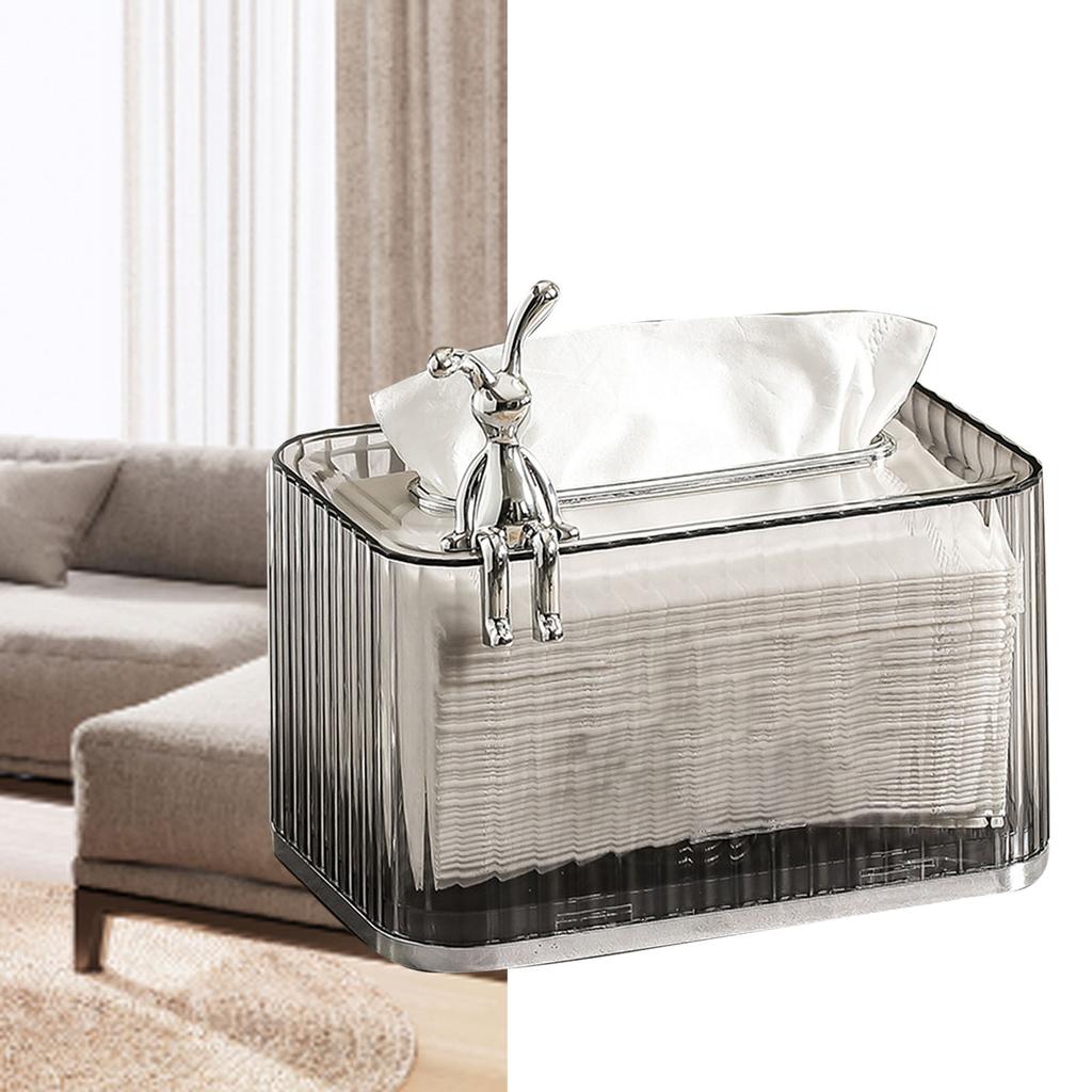 Tissue Box Holder Large Opening Auto Lifting Spring Home Tissue Dispenser for Bathroom Vanity