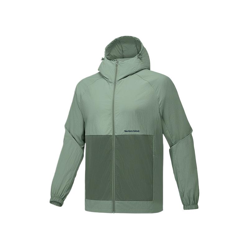 Skechers Outdoor Series Fashionable Simple Versatile Solid Color Hooded Jacket Unisex Jackets Tequila-Green P125U023-035Z S