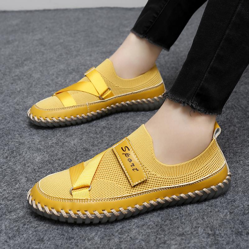 Women Hiking Shoes Driving Shoes Slip on Moccasins Beige Yellow Blue Casual Plus Size Outdoor Shoes