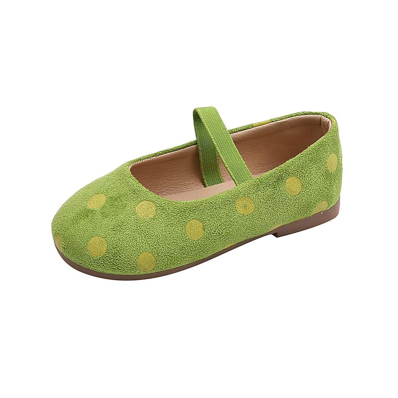 

Fashion Trend Girls Leather Shoes Classic Polka Dot Printed Children s Flats Wedding Party Kids Causal Princess Ballet Loafers 21 зелёный