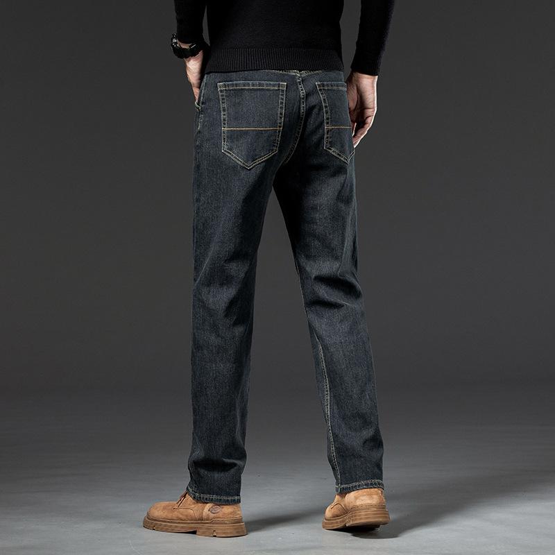 Jeans For Men, Loose, Straight, Thick, Elastic, Business Casual, Versatile, Thick, Young Men's Pants