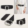 Retro Fashion Rivet Belt With Alloy Buckle Casual Outfits Everyday Accessory