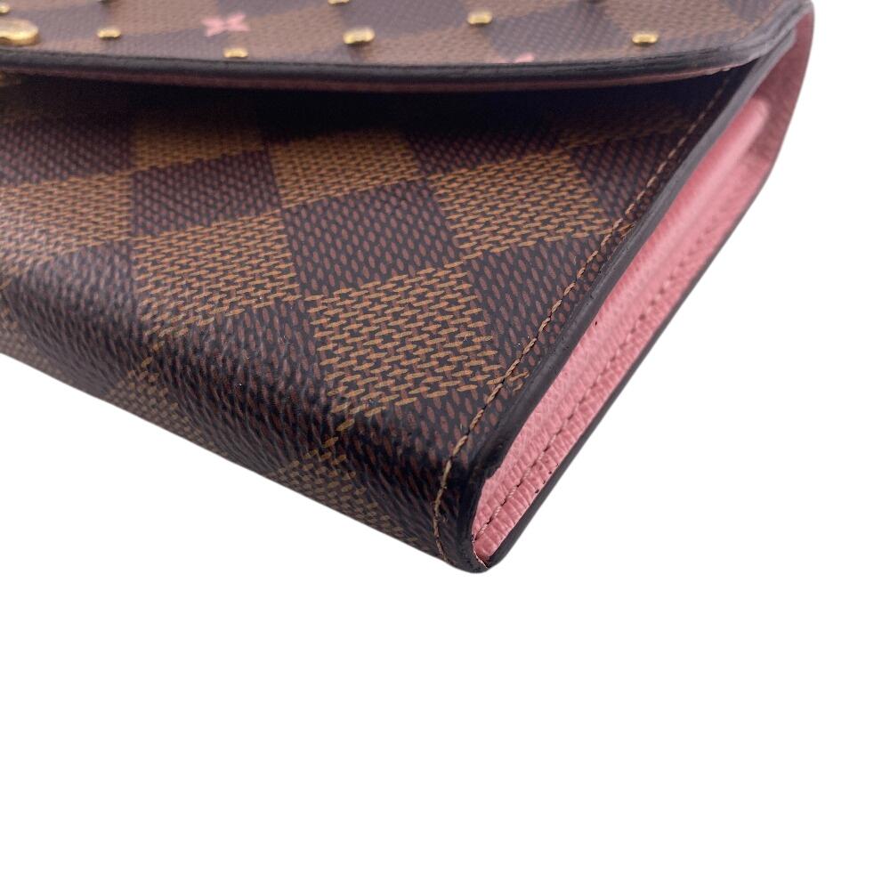 LOUIS VUITTON N60476 Damier Ebene leather Portefeuille Sara Purse Brown leather Used