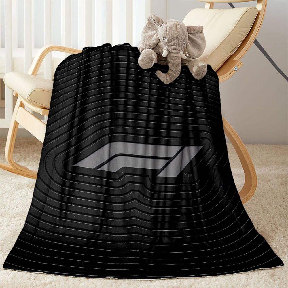 Bold White Logo Design Blanket Soft Warm Cozy Perfect for Sofa Bed Livingroom for All Occasions Stylish Decor Best Holiday Gift for Friends Family