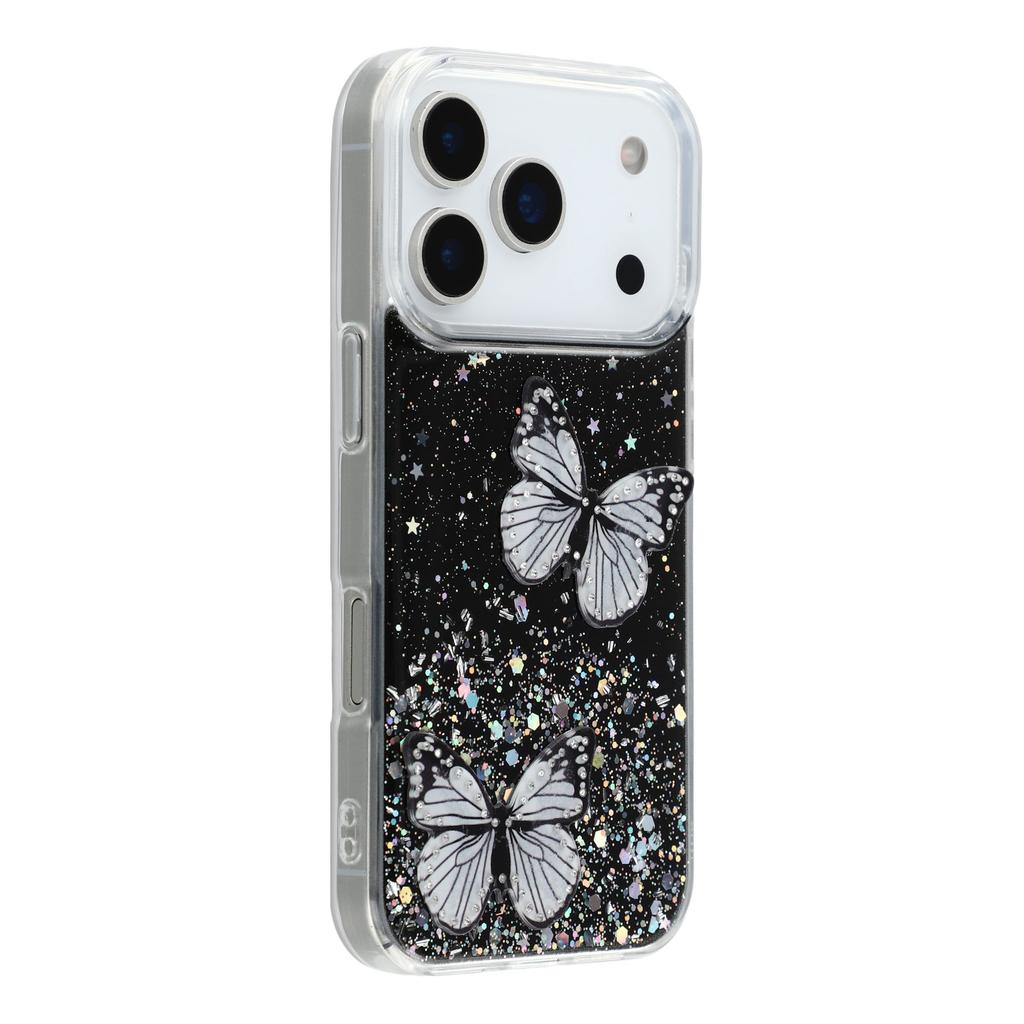For iPhone 17 Pro Max Case Epoxy PVC Butterfly TPU Aesthetics Phone Cover