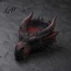 Gotisches Geschenk für Männer Dunkler Drachenkopf Aufbewahrungsschale Stil 3D-Druck Detaillierte Steintextur Schalenorganisator Fantasy-Ornament Schlüssel und Schmuck Geschnitzt