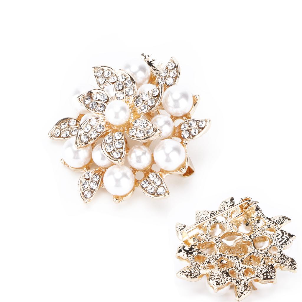 Brooch Flower Pearl Alloy Fashion for Exquisite Present Cloth Decorations
