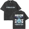 Anime Gachiakuta Riyo Vintage Washed T Shirts Men Women Manga Retro Oversized Short Sleeve Tshirt Male Fashion Trend Streetwear