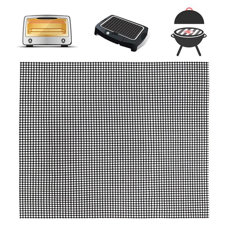 Barbekü Izgara Matı Yapışmaz Barbekü Matı Tekrar Kullanılabilir Mutfak Pişirme File Matı PTFE Izgara Pedi Isıya Dayanıklı Açık Hava Barbekü Aksesuarları