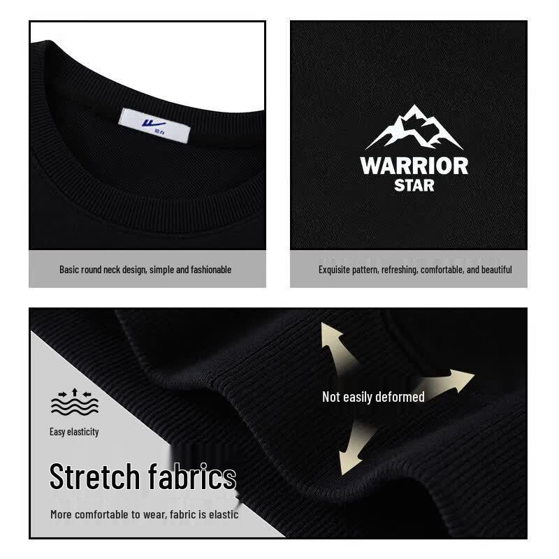 Warrior Men's Casual Round Neck Long Sleeve Pullover T-Shirt