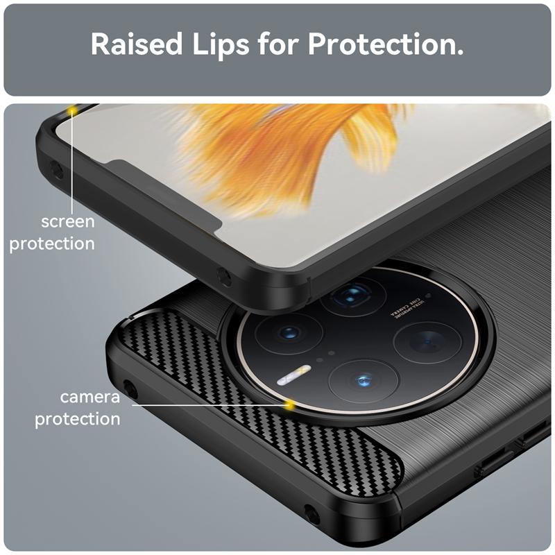For Huawei Mate 50 Pro Case Cover Huawei Mate 50 Pro Capas Shockproof Back Bumper Soft TPU Carbon Fiber Cover Huawei Mate 50 Pro