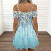Ladies Spaghetti Strap Charming Hydrangea Bouquet Plus Size Loose Dress