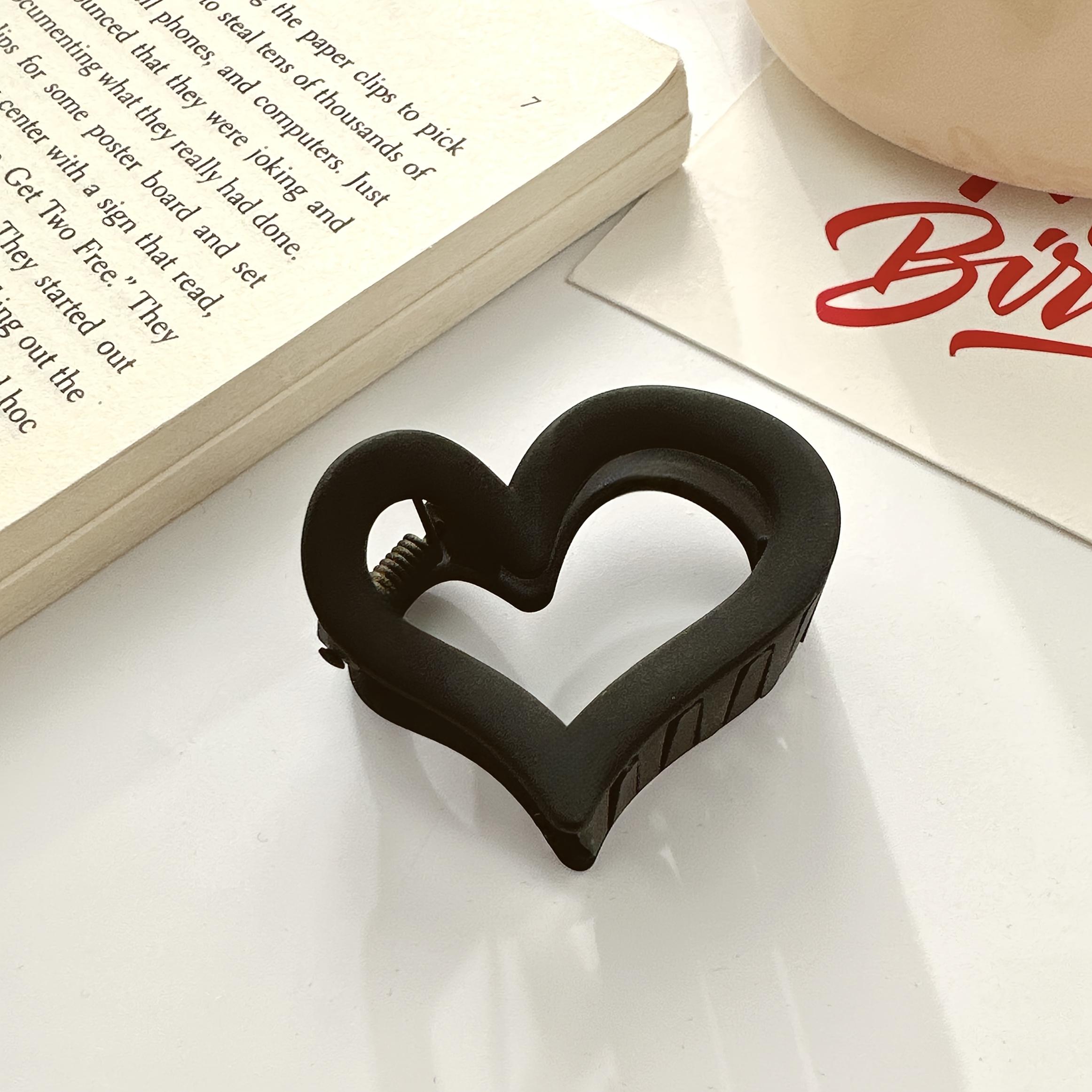 

1pcs Heart Hair Clips Set, Cute Minimalist Plastic Hair Accessories for Women, Strong Grip Durable for Styling серый