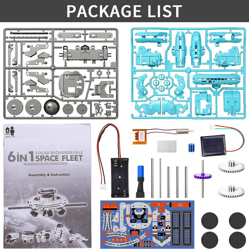 6 In 1 Solar Robot Kit DIY Space Robot Science Building Toys Educational Learning Robot Toys For Boys Girls