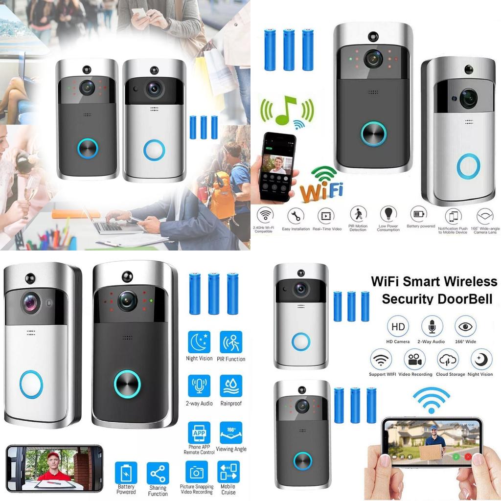 Wireless Visual Smart Doorbell With Voice Intercom And Remote Wifi Functionality For Home Security