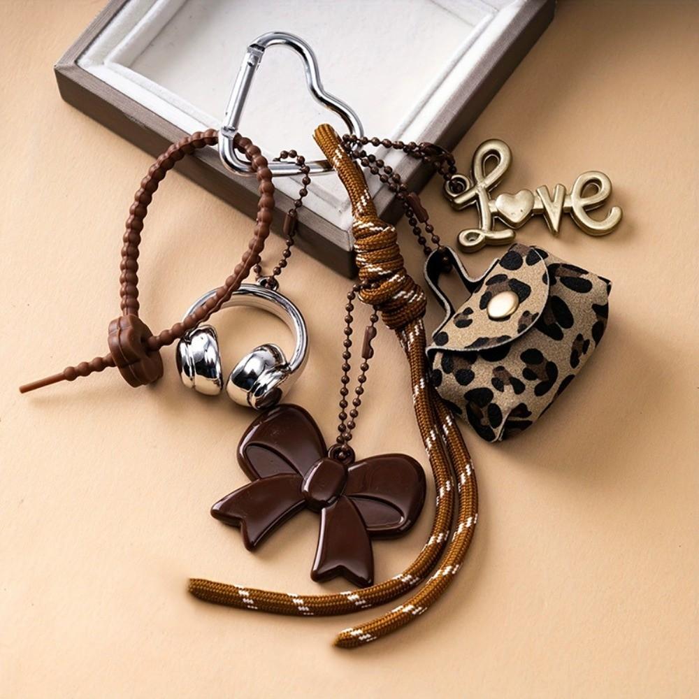 New Maillard Bow Braid Rope Pendant Bag Accessories Earphone Women Bag Key Chain Exquisite Woven Mobile Phone Love Rope Decor