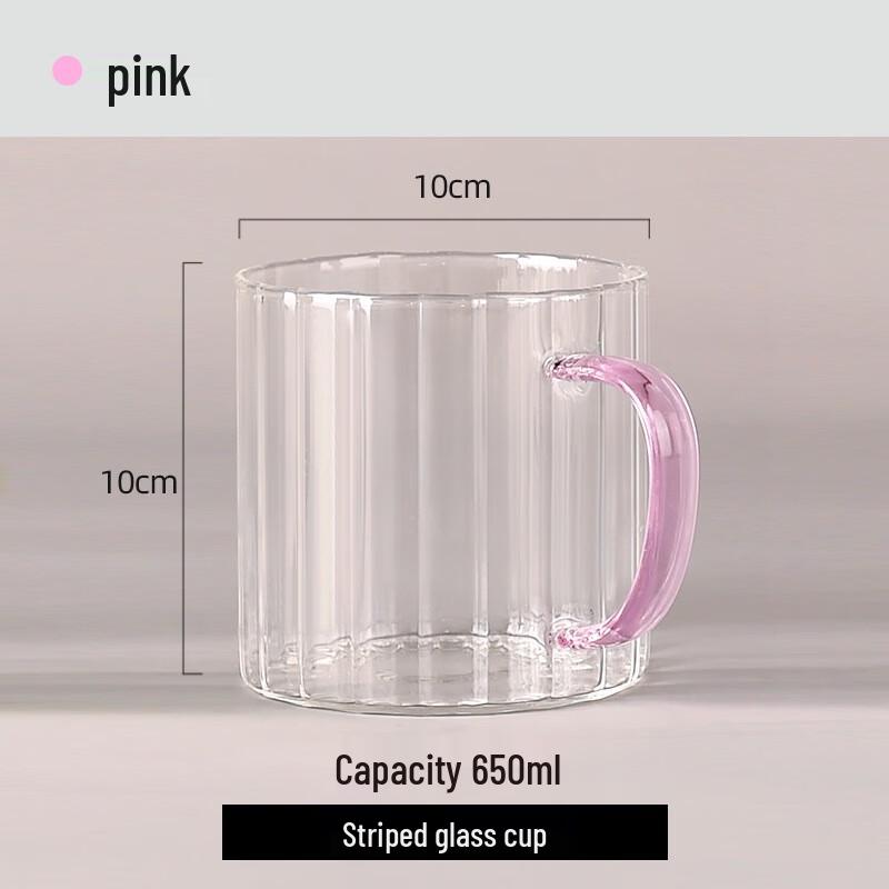 Striped Transparent Glass Cup