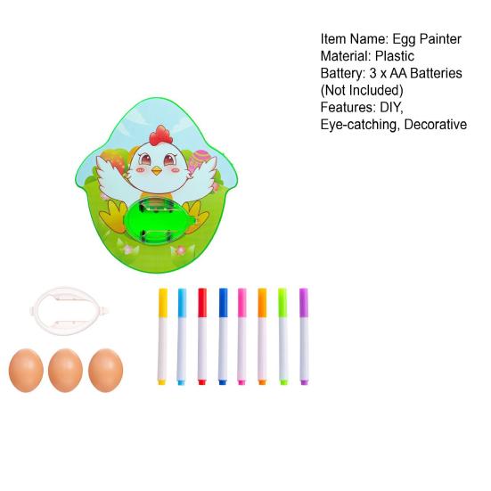 1 Set DIY Egg Toys Manual with Pen Hand-eye Coordination Color Cognition Brain Development Entertainment Smooth Easter Egg Machine Drawing Toys Gift