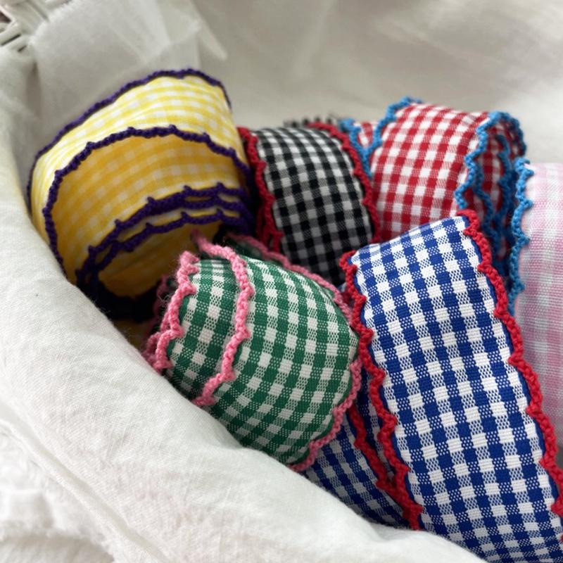 Woven Tape Hair Clips Small Squares Bow Materials Adorn DIY Color Collision Handmade Hooked Edges Headbands Decoration