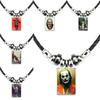 Classic Joker Movie Pendant Necklace For Men Handmade Geometric Leather Rope Chain