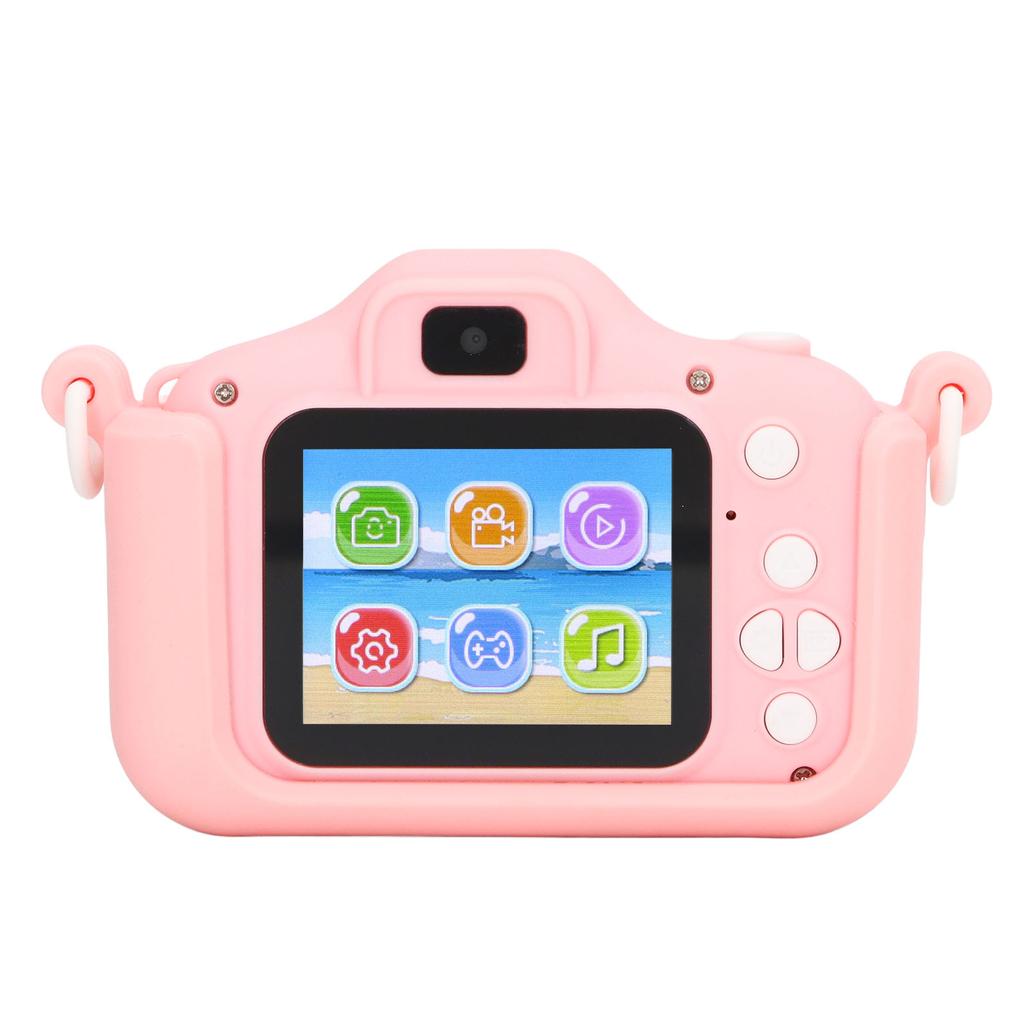Kids Camera 20MP Pink Cartoon Style Video Recording Easy Operation Child Camera for Photo Game Outdoor