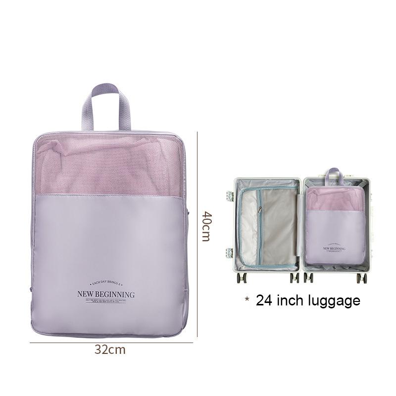 

Дорожный компрессионный упаковочный куб, дорожная сумка, органайзер для багажа, дорожные принадлежности, ручная кладь, компрессионный органайзер для хранения L фиолетовый