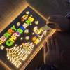 LED Light-Up Acrylic Message Board Erasable USB Drawing Board Birthday Gift Bar Advertising for Creative Activities with Stand