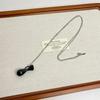 Simple Oval Choker Necklace Wax Rope Alloy Pendant Necklace Long Women's Jewelry Women