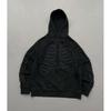 Unisex Gothic Streetwear Hoodie Print Oversized Crop Top Long Sleeve Sweatshirt Black