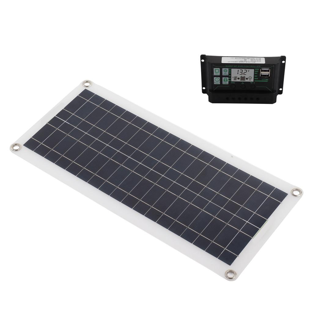 30W Solar Panel 30A Charger Voltage Controller Kit Polycrystalline Silicon for 12V Car RV Boat Marine Trailer