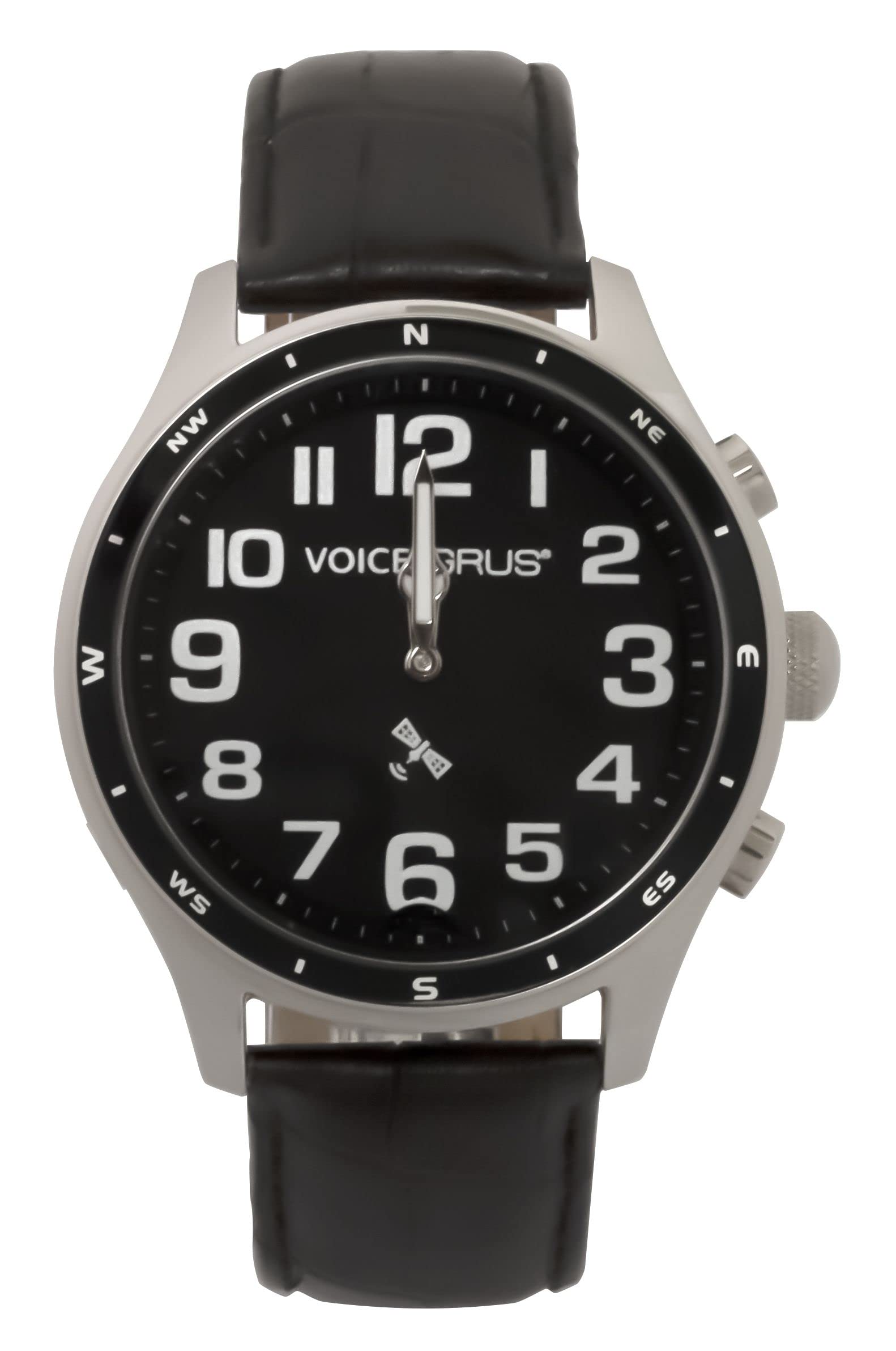 

Wristwatch GNSS Voice Watch 6 Languages Switching Brightness Sensor Waterproof IPX3 Black [Grus] GRS008-02 Men s
