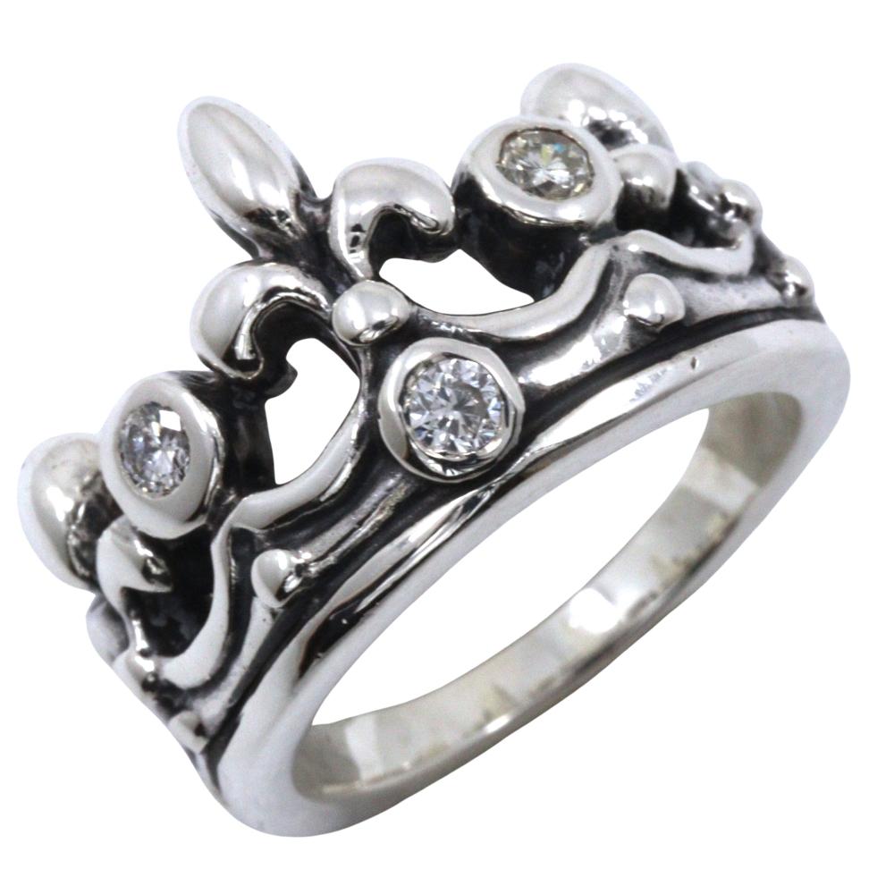 

ROYAL ORDER tiara Ring Silver925/diamond #4.5(US Size) 6.2g Women Used