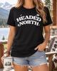 Headed North Shirt, Minimalist Travel Tee, Nature Lovers Gifts, Road Trip Vacation Outfit, Northern Adventure Clothing, Botanical Typography