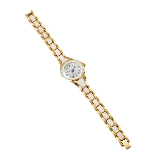 Ladies Quartz Watch Round Band Wristwatch Strap Analog Watch Contrasting Color Dial Slim Women Bracelet Gift