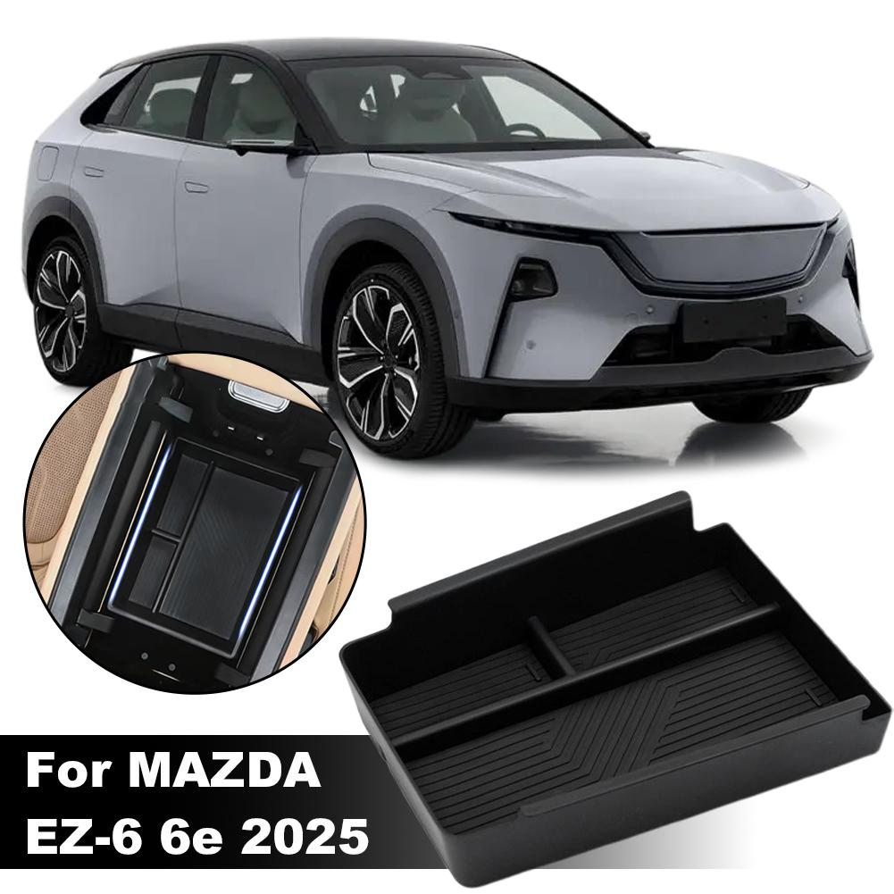 Für MAZDA EZ-6 6e Mittelkonsolen-Armlehnenbox Aufbewahrungsbox Kabelloses Laden Silikonmatte Mit Autozubehör Modifikation