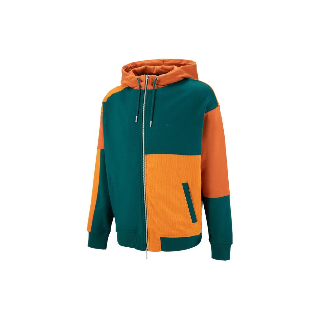 PUMA Select Mmq Series Colorblock Zip Hooded Jacket Unisex Jackets Green 539582-87