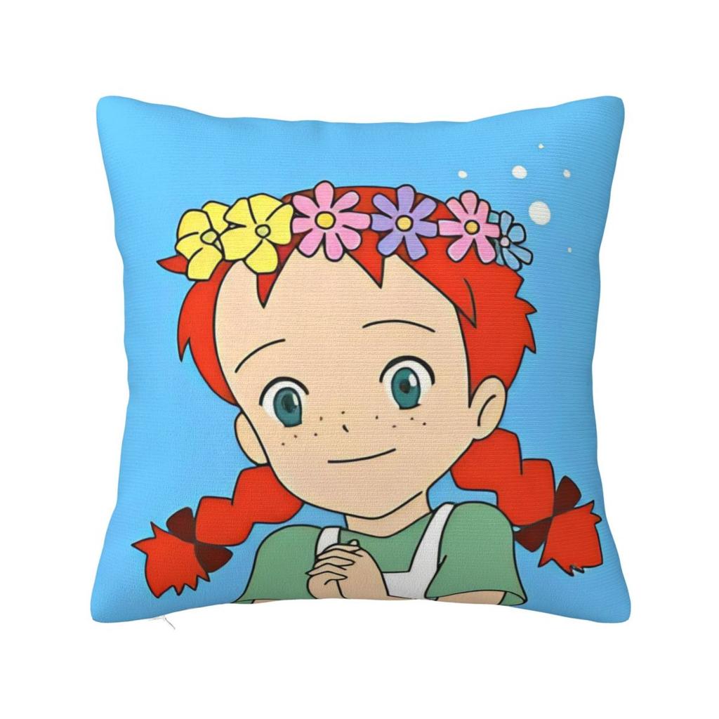Cartoon Manga A-Anne Of Green Gables Pillow Cover Polyester Pillow Case Cushion Cover Vintage Pillowcases For Living Room Chair