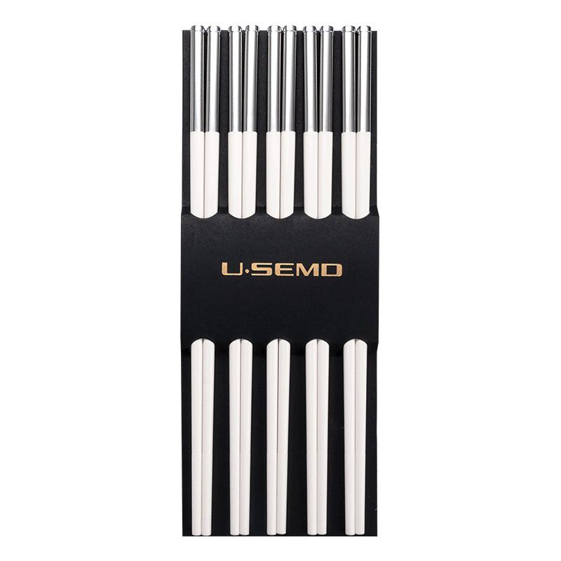 New White Chopsticks Set Reusable Chinese Japanese Korean Chopsticks 10 In Anti-Slip Fiberglass Chop Sticks Utensils