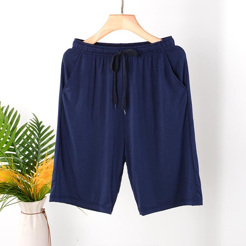 Pánské modální pětibodové spací šortky - Tenké, prodyšné, letní nadměrné domácí oblečení.