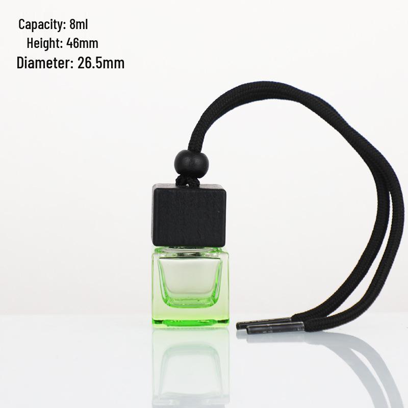 Square Car Aromatherapy Pendant - Mini Glass Essential Oil Diffuser & Decorative Fragrance Bottle